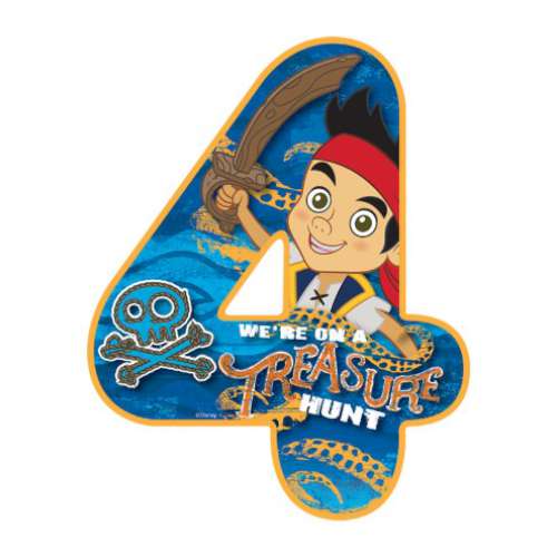 Jake and the Neverland Pirate Number 4 Edible Icing Image - Click Image to Close